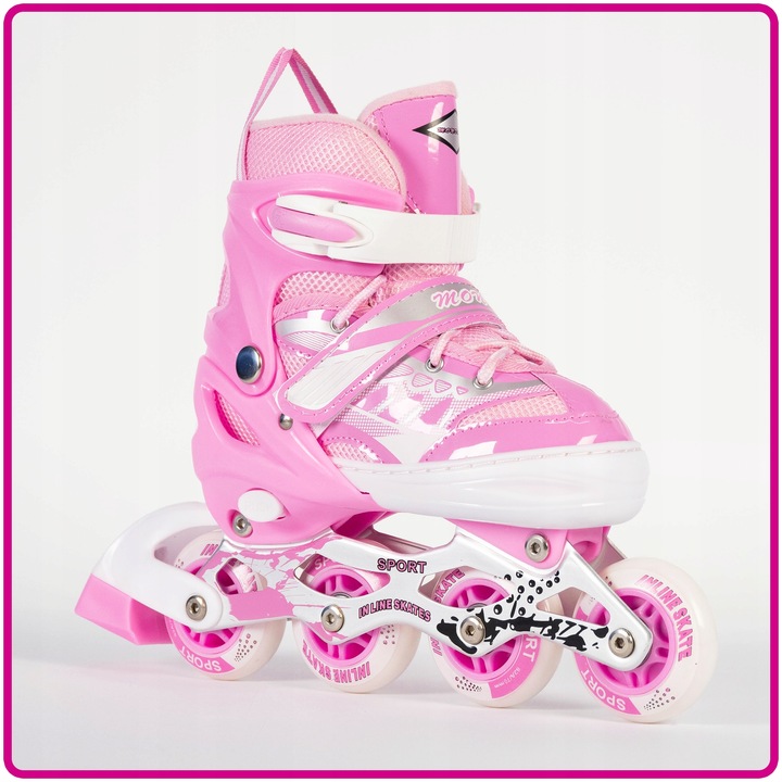 ROLKI REGULOWANE DLA DZIECI DZIEWCZYNKI 38-41 RÓŻOWE DZIECIĘCE MŁODZIEŻOWE