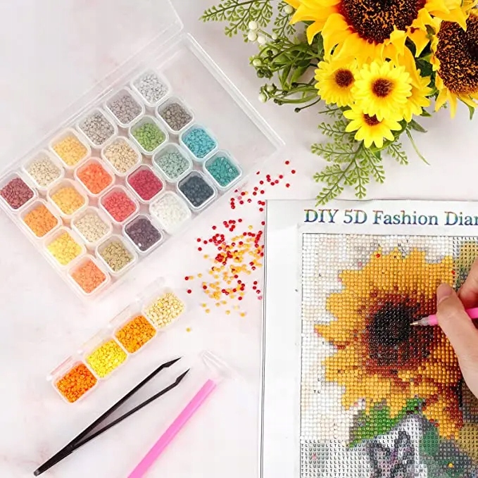 AKCESORIA DO MOZAIKI DIAMENTOWEJ DŁUGOPISY DO HAFTU WAŁEK TACKI POJEMNICZKI