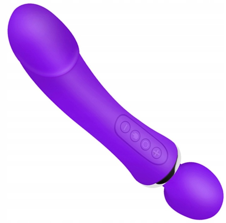 LUKSUSOWY WIBRATOR DAMSKI 2w1 PODGRZEWANY DO 45stC - USB DAWCA ORGAZMÓW