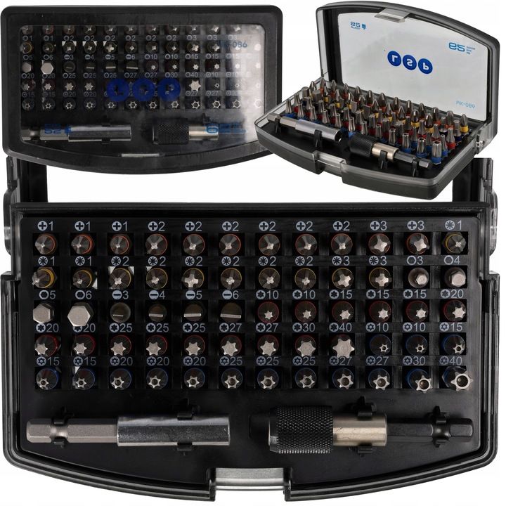 ZESTAW KOŃCÓWEK BITÓW S2 BITY TORX IMBUS HEX SL PH PZ KWADRAT 62 EL