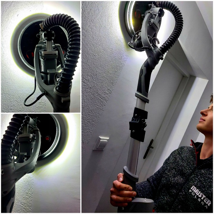 SZLIFIERKA ŻYRAFA GIPSU GŁADZI ŚCIAN TYNKÓW LED WALIZKA Majster PRO