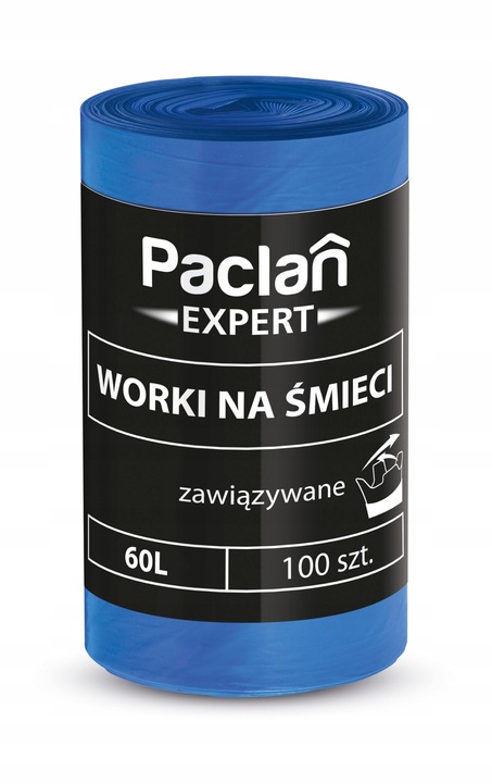 Worki na Smieci PACLAN EXPERT Wiazane 60L 200 szt