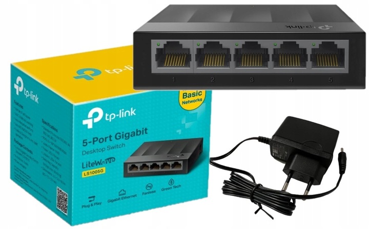ENERGOOSZCZĘDNY SWITCH TP-LINK LS1005G ROZDZIELACZ LAN 5 port 5x1GBit 1GB
