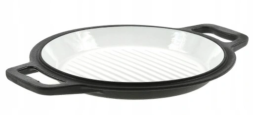 Kociołek myśliwski na pieczonki 8l żeliwny emaliowany 2w1 grill