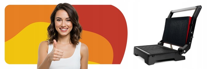 OPIEKACZ DO KANAPEK PANINI TOSTER ROZKŁADANY GRILL 2w1 NON-STICK Duży