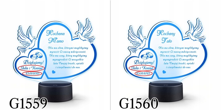 PODZIĘKOWANIA DLA RODZICÓW Świadków PREZENT na ŚLUB WESELE z TWOIM GRAWERem