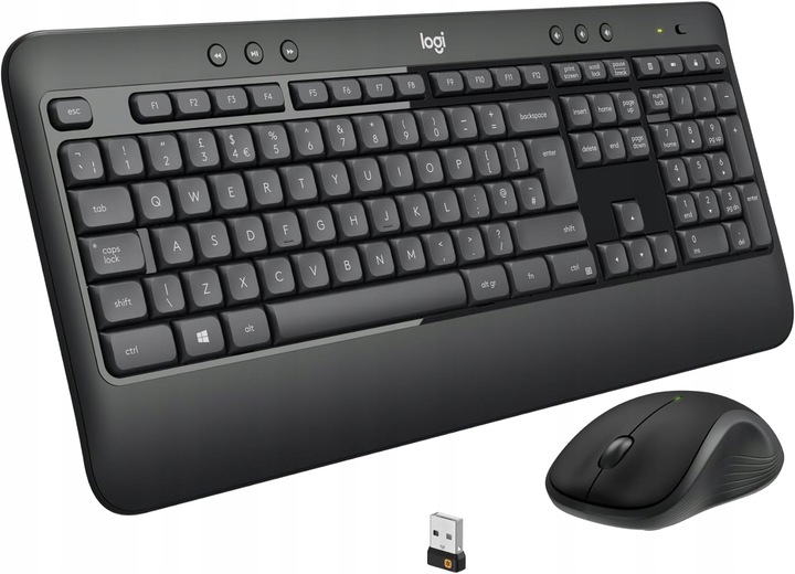 Zestaw Logitech MK540 Bezprzewodowy Klawiatura i Mysz QWERTY czarny