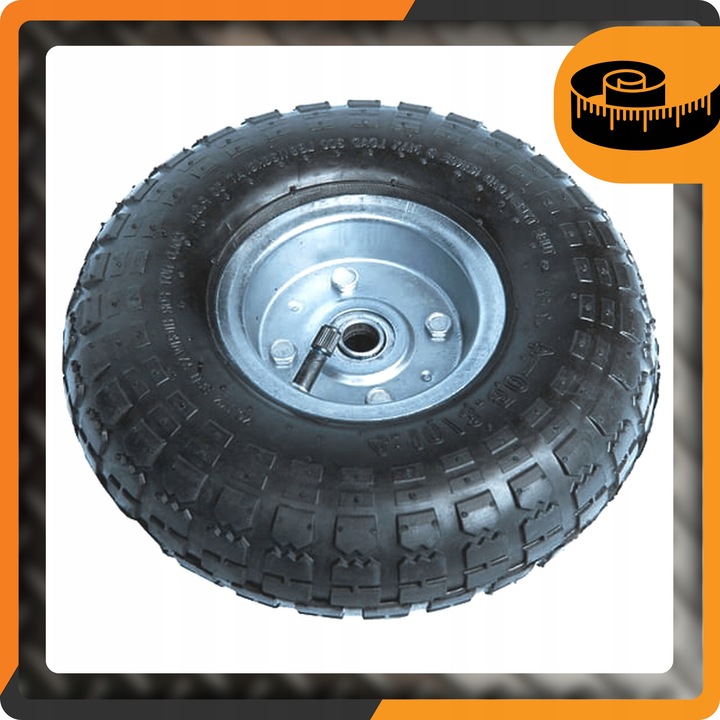 Koło do wózka taczek 4PR 4.10 3.50-4 260x80 łożysko fi 16mm pompowana