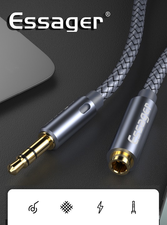 Kabel mini jack MINIJACK 3.5mm Przedłużacz 5M AUX DO AUDIO 3,5mm