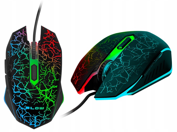 MYSZ OPTYCZNA MYSZKA GAMINGOWA BLOW DLA GRACZY HURRICANE RGB 2400DPI CZARNA