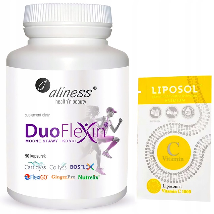Aliness Duoflexin KOLAGEN TYP I II WIT. C MOCNE STAWY I KOŚCI VEGE 90k