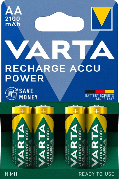 4 akumulatorki Varta Ready2use R6 AA Ni-MH 2100mAh
