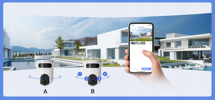 Kamera Obrotowa WiFi 2 x 5Mpx Dual LENS H9C 5MP+5MP EZVIZ 2w1 Autotracking