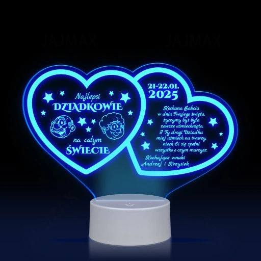 Prezent Dzień Babci i Dziadka Statuetka lampka LED