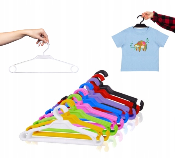 WIESZAKI DZIECIĘCE KOLOROWE NA UBRANIA ODZIEŻ UBRANIOWE DLA DZIECI 50