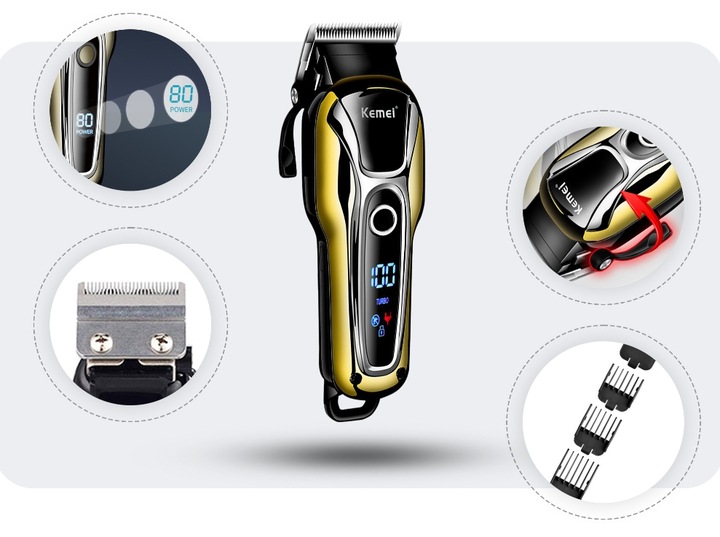 PROFESJONALNA MASZYNKA DO STRZYŻENIA WŁOSÓW BRODY BEZPRZEWODOWA