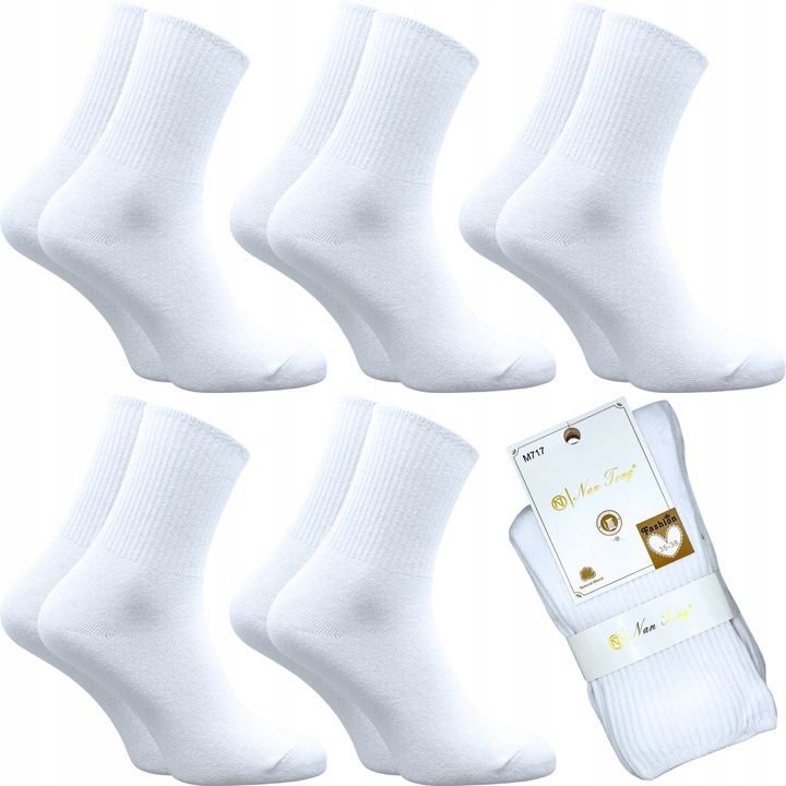 5x SKARPETY BEZUCISKOWE BIAŁE DAMSKIE BAWEŁNIANE 35-38