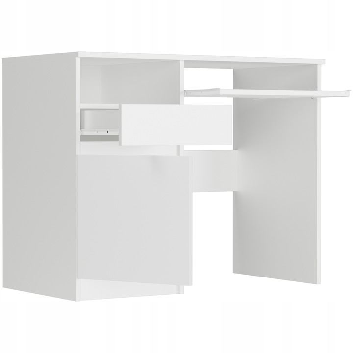 Meble biurko komputerowe stolik 96cm białe lewe N-35L