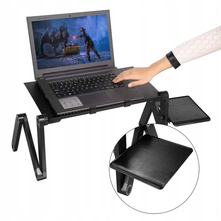 Stolik do laptopa REUGULOWANY GAMINGOWY Z WENTYLATOREM podstawka pod łóżka