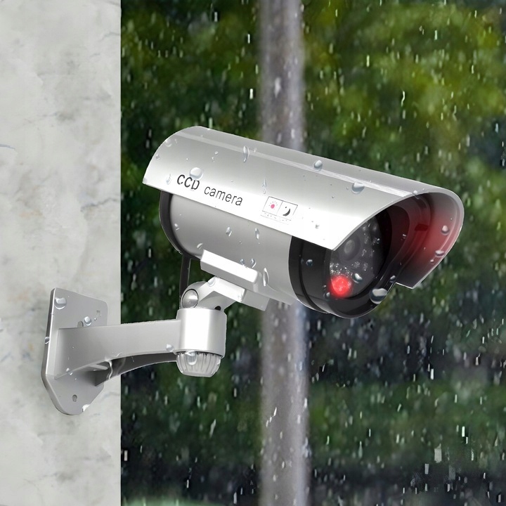 KAMERA ATRAPA ZEWNĘTRZNA MONITORING ŚCIENNA LED IR KAMERA MIGAJĄCA +