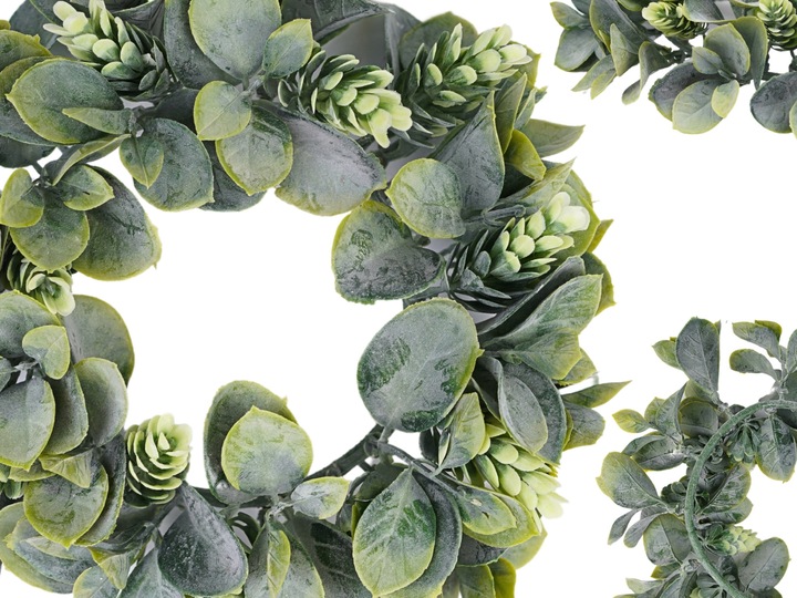 WIANEK GĘSTY BOHO NA STÓŁ ŚLUB WESELE DEKORACYJNE WIANKI Z LIŚCMI