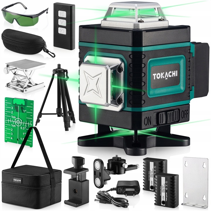 POZIOMICA LASEROWA LASER KRZYŻOWY 4D 16 LINII SAMOPOZIOMUJĄCY 360 +