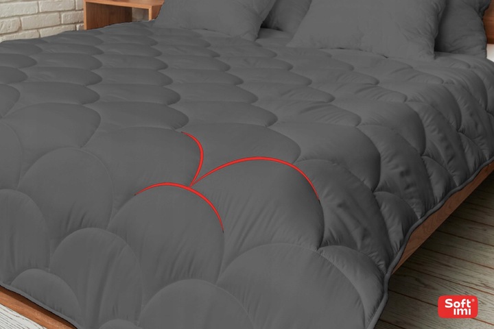 KOŁDRA CAŁOROCZNA ANTYALERGICZNA 200X220 SZARA Z POLSKI CIEPŁA 4 PORY ROKU