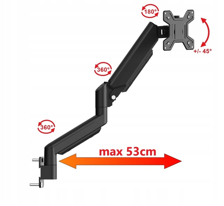 Gazowy Uchwyt do Monitora TV Telewizora ścienny 13-32 cale Uniwersalny