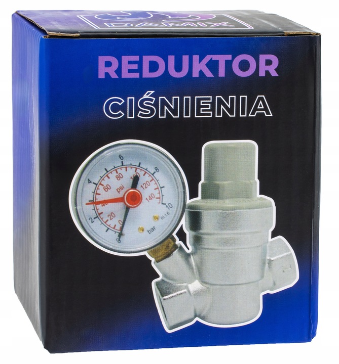 REDUKTOR CIŚNIENIA WODY Z MANOMETREM 1/2'' DN15 REGULATOR 1,5-6,5 BAR