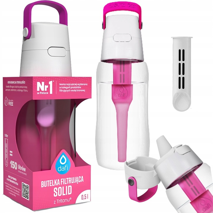 Butelka filtrująca z wkładem Dafi SOLID 0,5 Różowa