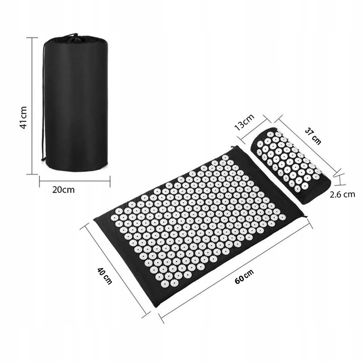 MATA DO AKUPRESURY ZDROWOTNA Z KOLCAMI POBUDZAJĄCA KRĄŻENIE MASAŻ PODUSZKA