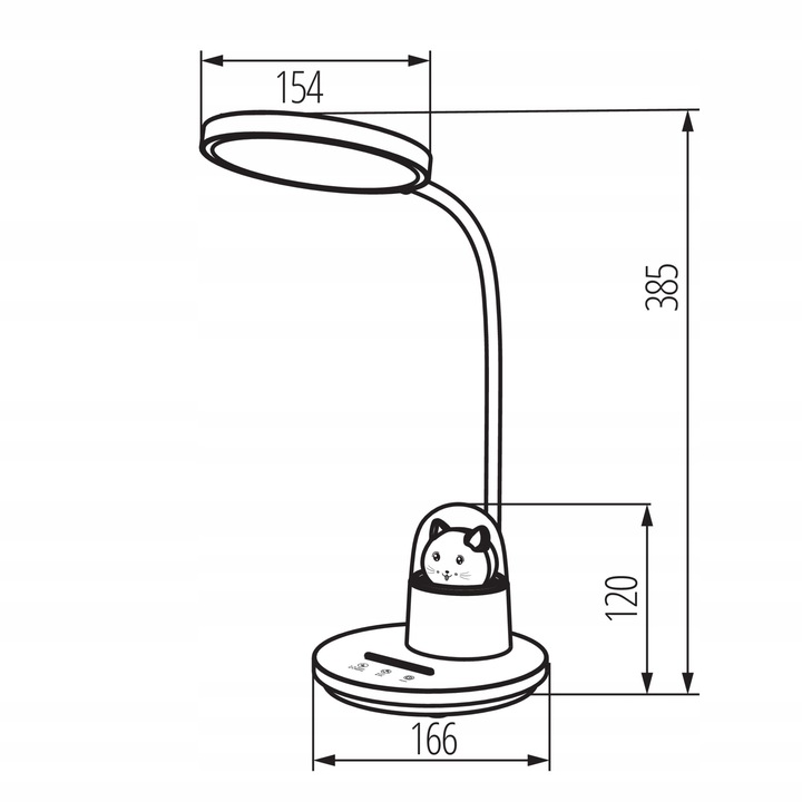 Lampka biurkowa dla dzieci lampa nocna LED LL BINED LED W kotek uchwyt
