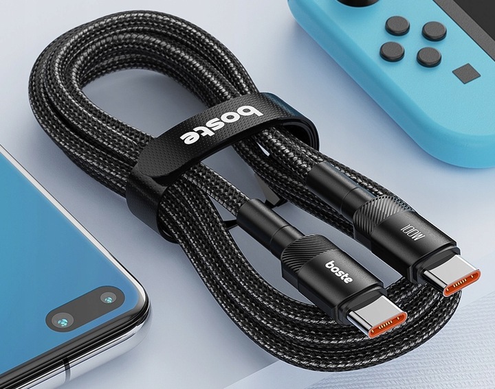 BOSTE SZYBKI UNIWERSALNY KABEL USB-C TYP-C PRZEWÓD QC PD 100W BEZPIECZNY 3M