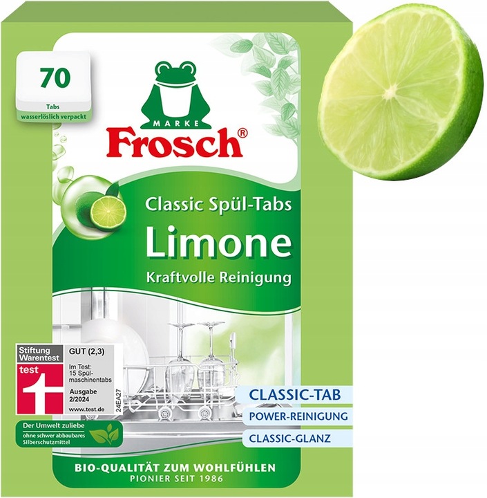 FROSCH Classic Lemon Tabletki do Zmywarki Skuteczne i Biodegradowalne x70