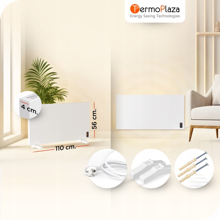 Grzejnik konwektorowy na podczerwień 2w1 750W 20m2 promiennik