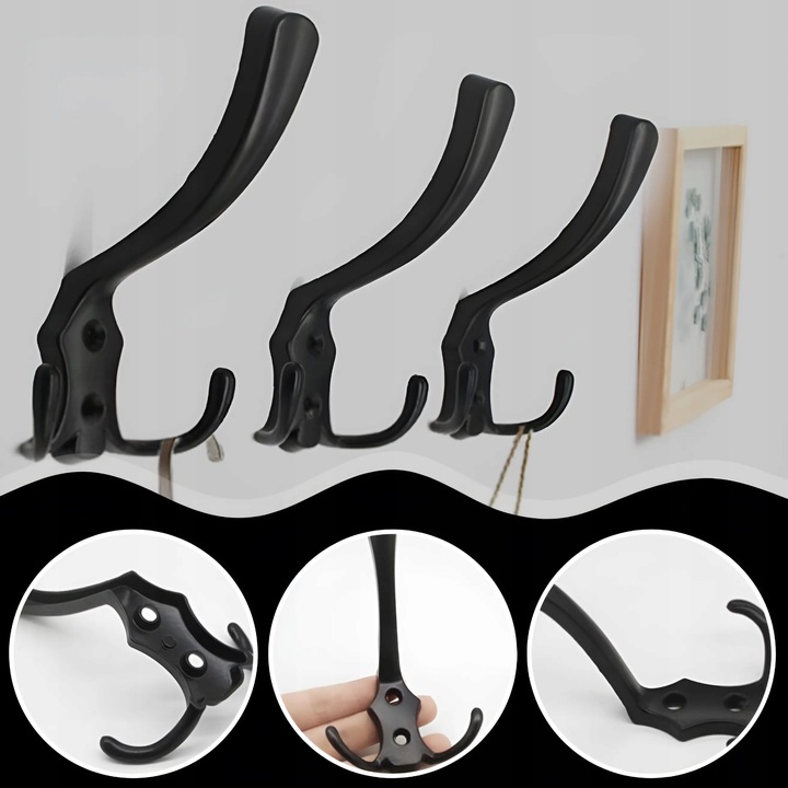 5 x Wieszak Meblowy na Ubrania Ścienny 15 Haczyków