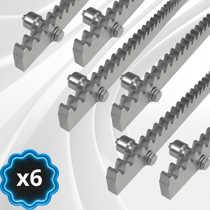 6m LISTWA ZĘBATA STALOWA 8mm metalowa do napędu bramy + tuleje, śruby