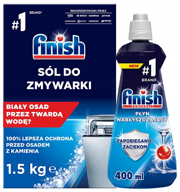 Finish Zestaw do zmywarki Sól 1,5 kg + nabłyszczacz 400 ml fresh