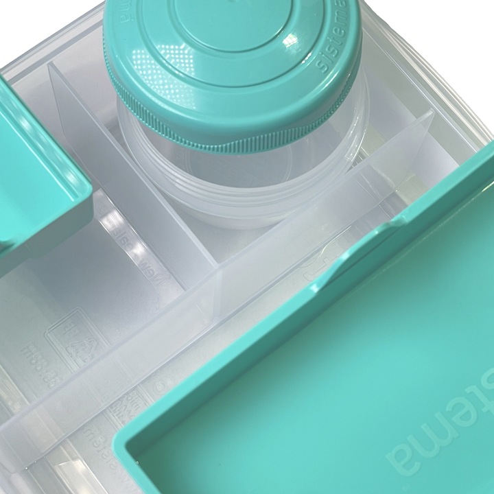 ŚNIADANIÓWKA SISTEMA LUNCHBOX POJEMNIK BOX BENTO 1250 ml Z PRZEGRÓDKAMI SOS