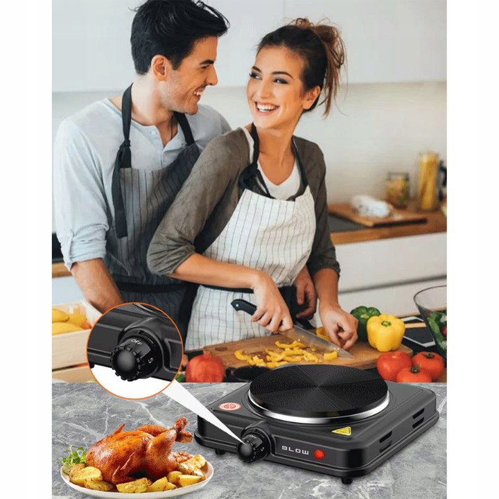 KUCHENKA ELEKTRYCZNA JEDNOPALNIKOWA PRZENOŚNA POLOWA TURYSTYCZNA 1000W