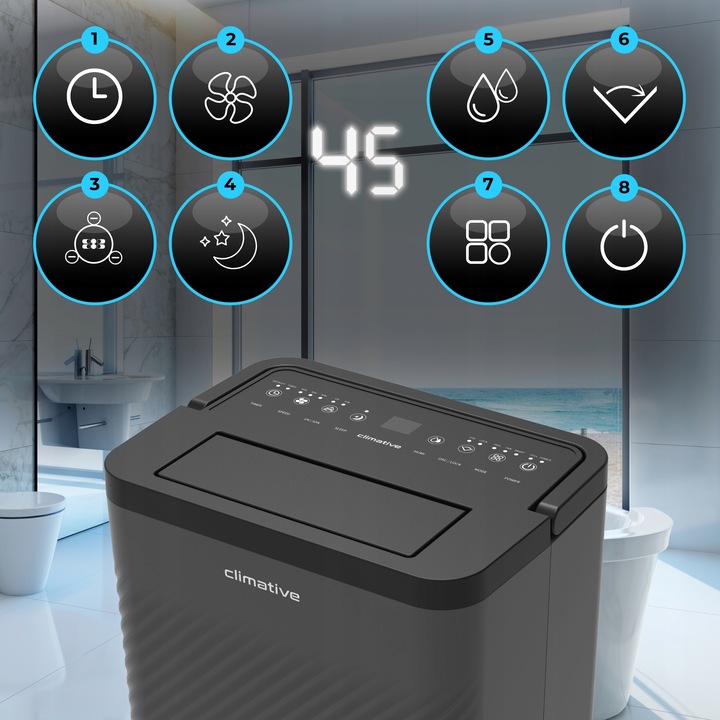 Osuszacz powietrza 12l Nexi pochłaniacz wilgoci 2w1 UV ION WiFi HEPA