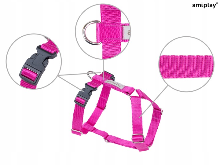 amiplay Szelki regulowane Guard Samba S Różowe