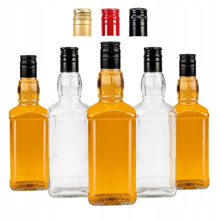 5x Butelki szklane 0,5L DANIELS na nalewki whisky BIMBER WÓDKĘ WINO 500 ML