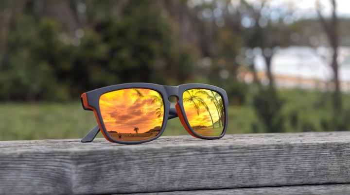 OKULARY PRZECIWSŁONECZNE Lustrzanki Polaryzacyjne Pomarańczowe + Etui UV400