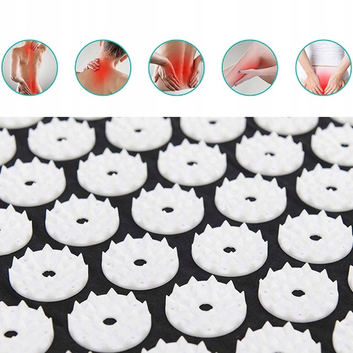 MATA DO AKUPRESURY ZDROWOTNA Z KOLCAMI POBUDZAJĄCA KRĄŻENIE MASAŻ PODUSZKA