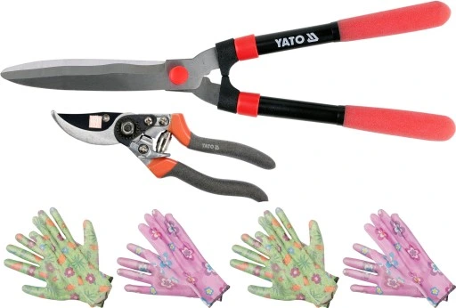 ZESTAW NOŻYCE DO ŻYWOPŁOTU + SEKATOR + 4x RĘKAWICE