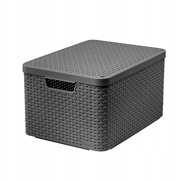 Koszyk z pokrywą grafit 18L CURVER STYLE M