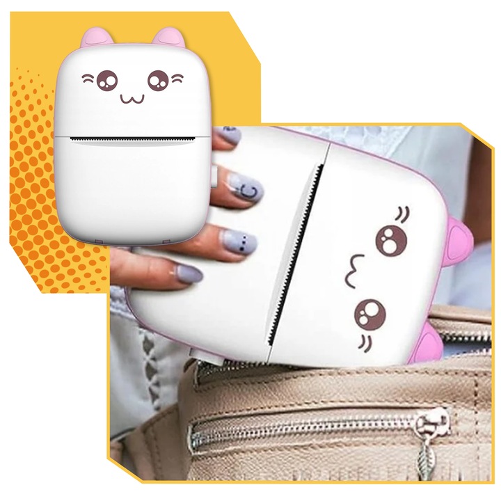 Mini Drukarka Termiczna DRUKUŚ ORYGINALNY Do Zdjęć Przenośna + 11 ROLEK