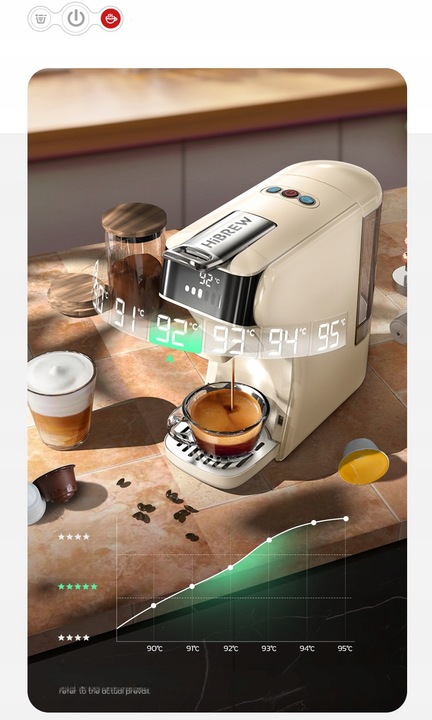 HiBREW H1B 6w1 Ekspres Do Kawy Do DG NS Kcup ESE Pods Mielona Luźna