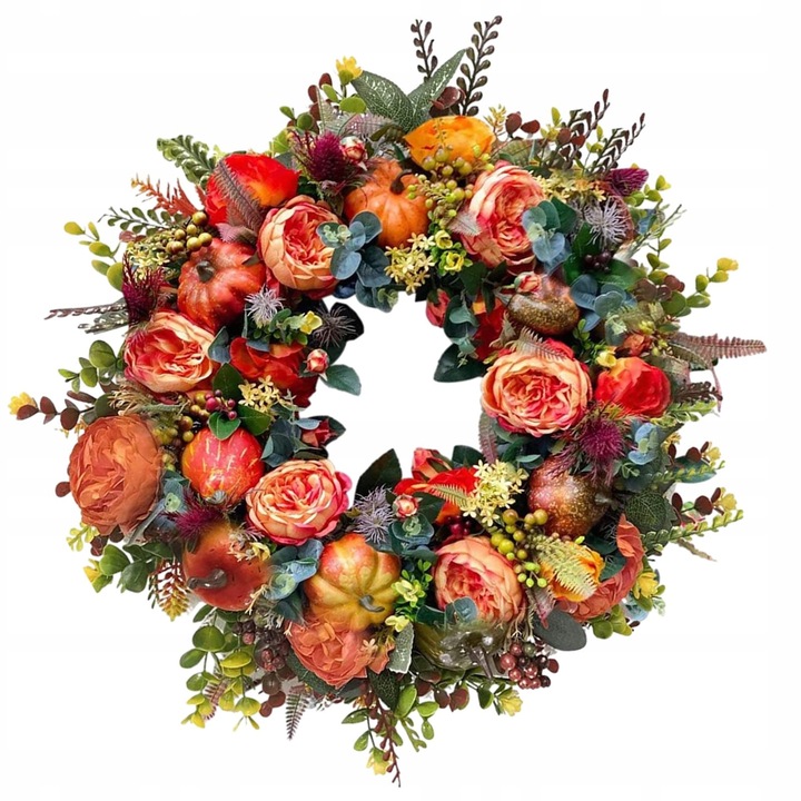 Wieniec na Święto Dziękczynienia Jesienny wieniec na drzwi Trwały